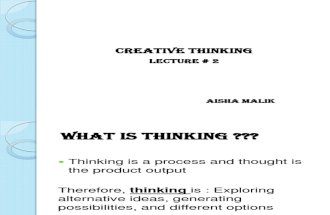 Creative Thinking Lecture 2