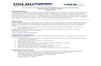 Dc Step Program Application Form - April 2012