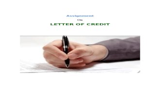 Assignment on writing a Letter of Credit