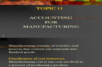 Topic 11-Manufacturing Account