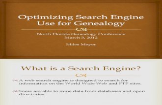 Optimizing Search Engine Use for Genealogy