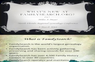 Whats New at Family Search
