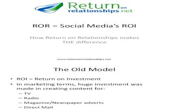ROR = Social Media’s ROI