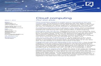 Deutsche Bank - Cloud computing. Clear skies ahead