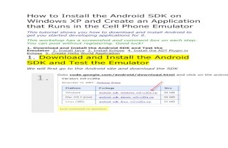 How to Install the Android SDK on Windows XP With Cell Phone Emulator