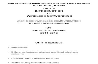 Wcn Unit_ii Wireless Introduction to Wireless Networking Dec-11