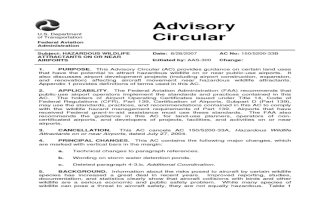 FAA Advisory Circular AC No: 150/5200-33B - Hazardous Wildlife Attractants on or Near Airports 8-28-2007