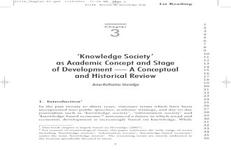 Knowledge Society as Academic Concept and Stage Development a Conceptual and Historical Revew Anna-Katharina Hornidge