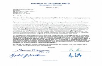 182 Members Send Bipartisan Letter Calling on Obama Admin to Open New Offshore Areas to American Energy Production, Job Creation