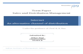 Internet As Alternate Channel Of Distribution
