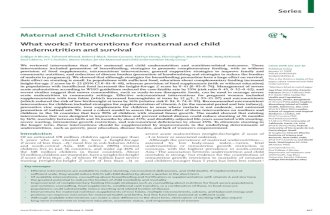 What Works? Interventions for Maternal and Child Undernutrition and Survival