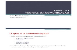 Módulo I - TEORIAS DA COMUNICAÇÃOx