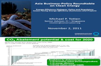 Asia Business-Policy Roundtable on Clean Energy Energy talk on Efficiency Dialogue: Policy and Regulatory Issues Facing Energy-Efficiency Businesses and Projects