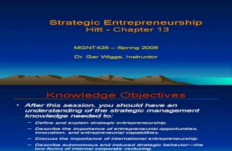 Strategic management Ch 13 Corporate Innovation & Entreprenuership