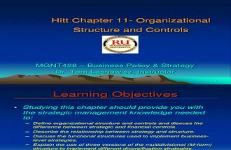 Strategic management Ch 11 Organization Structure & Controls - Lachowicz