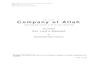 In the Company of Allaah - Confirming Allaah is With His Creation