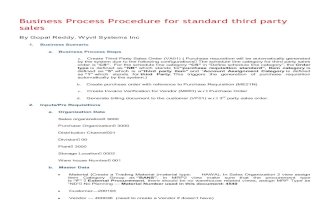 Business Process Procedure for Standard Third Party Sales