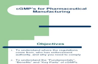 Cgmps for Pharmaceutical Manufacturing