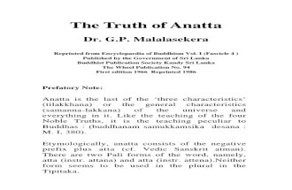 Truth of Anatta - G.P. Malalasekera