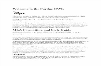 Welcome to the Purdue OW - MLA GuideL