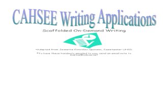 CAHSEE Writing Applications - Scaffold Ed on-Demand Writing