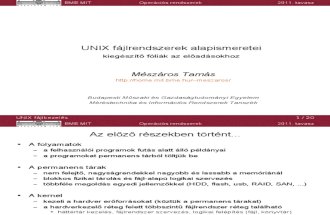 Slides 21 Unix 5 Fajlrendszerek