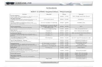Schedule Shaastra 2011