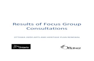 City of Ottawa Culture Plan Renewal - Final Focus Group Report
