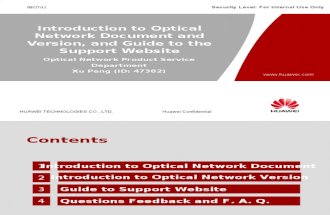 Introduction to Optical Network Document and Version, And Guide to Support Website