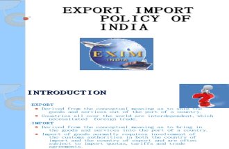Export Import Policy of India