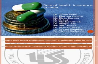 Role of Health Insurance in India 20th Sept