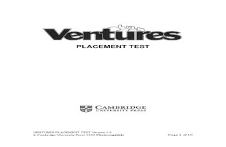 Venture Placement Test Binder
