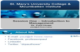 Session 01- Introduction to Management