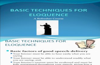 Basic Techniques for Eloquence 2