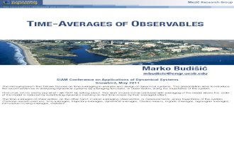 M. Budišić: Time-Averages of Observables