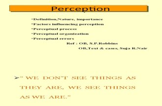 Lecture 3 Perception Outline
