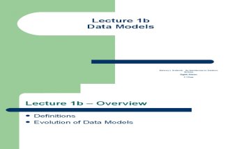 Lecture 1b - Database Models