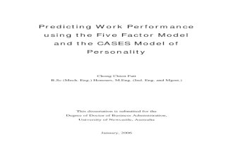 CCF Doctoral Thesis - Predicting Work Performance using the Five Factor Model and the Cases Model (KYKO) of Personality