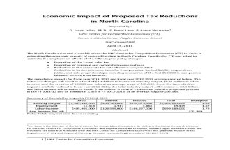 UNC C3E Economic Impact of Proposed Tax Reductions in NC Report April 18 2011