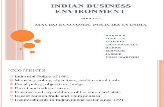 Macro Economic Policies in India