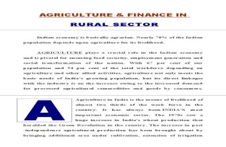 Agriculture and Finance in Rural Sector