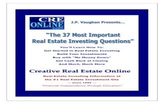 Real Estate - The 37 Most Important Real Estate Investing Questions