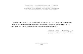 Relatório final apresentado ao CFO pela comissão ... sobre prontuário odontológico - 2004