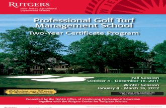 Rutgers Golf Turf Management School Certificate Program Catalog 2011 2012