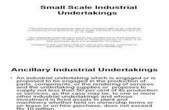 Small Scale Industrial Undertakings New