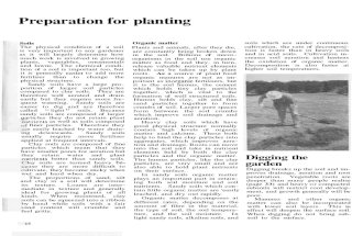 Preparation for Planting Optimised