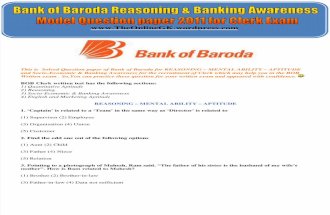 Bank of Baroda Reasoning & Banking Awareness Model Question paper 2011 for Clerk Exam - TheOnlineGK