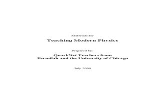 Teaching Modern Physics Guide for Teachers