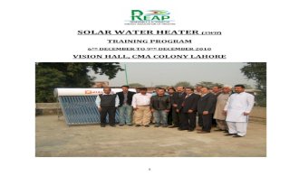 Reap-GTZ Solar Water Heating Training in Lahore