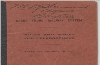 1914 GT Rules and Wages for Telegraphers